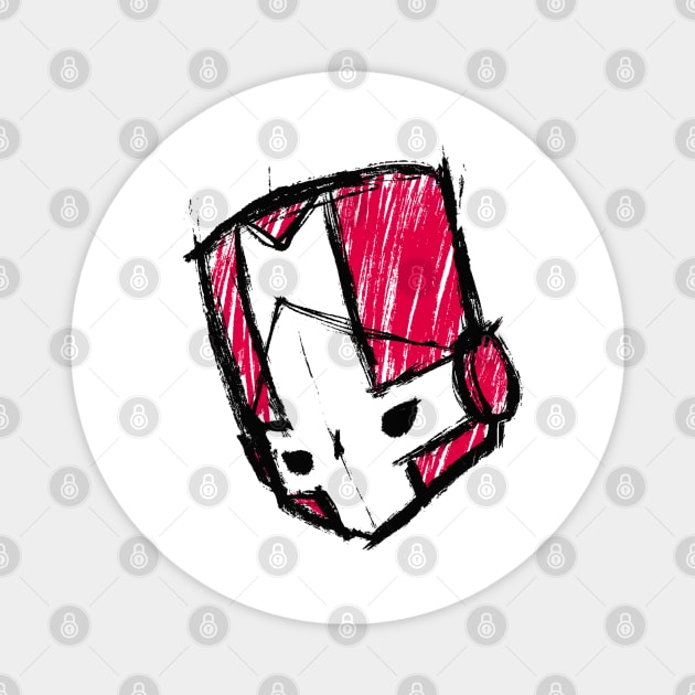 CASTLE CRASHERS - RED KNIGHT SKETCH Magnet by NezaWorks